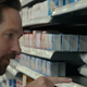 Paul Rudd and a Stay-Puft Marshmallow Man in Ghostbusters: Afterlife